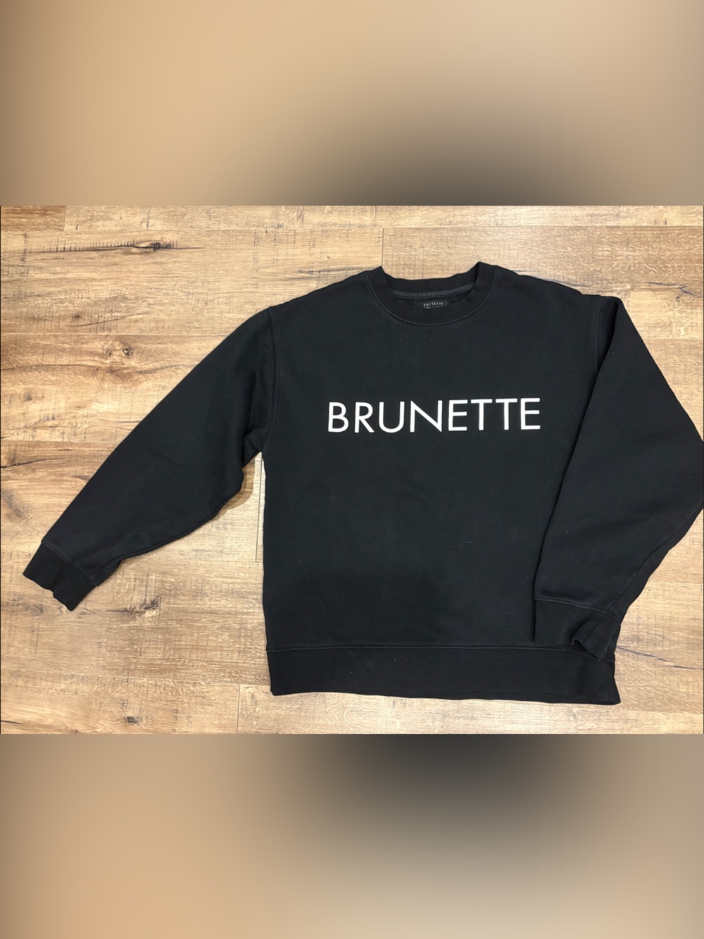 Brunette The Label Black Crewneck with White Logo